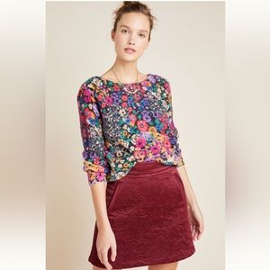 ANTHROPOLOGIE Bouquet Eyelash Sweater Medium